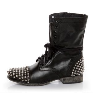 Steve Madden real leather spike combat boots!